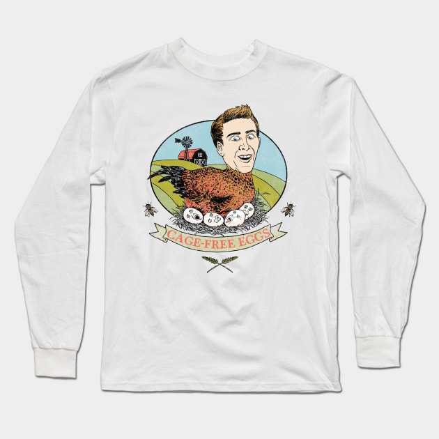 Cage-Free Eggs Long Sleeve T-Shirt by Hillary White Rabbit